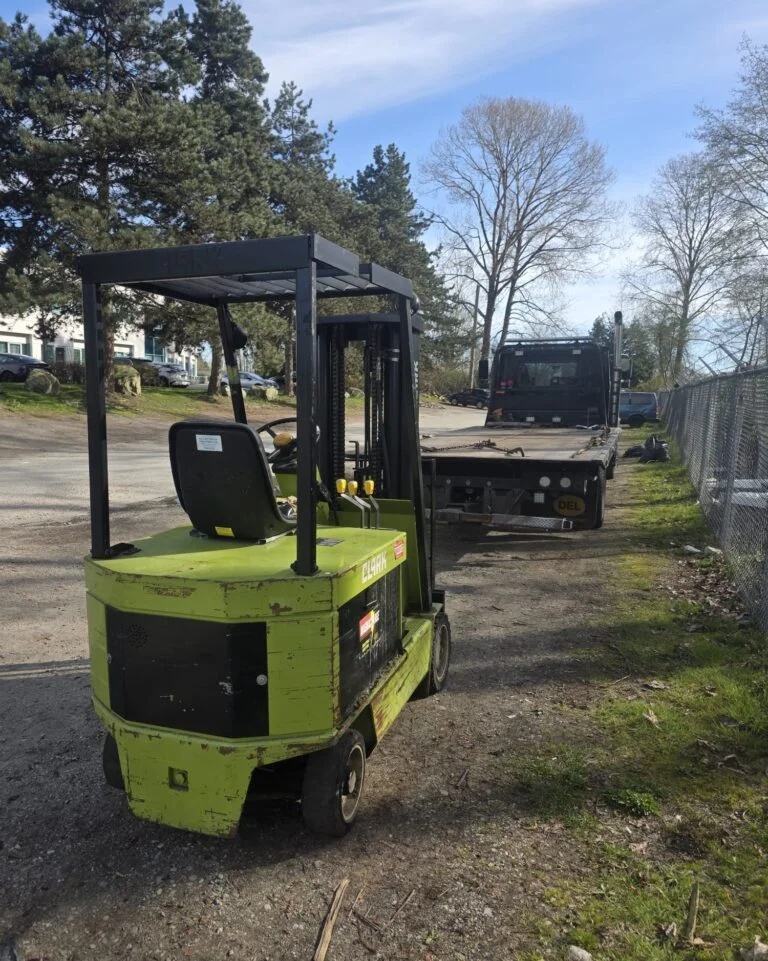 Old propane forklift removed from a Lower Mainland warehouse